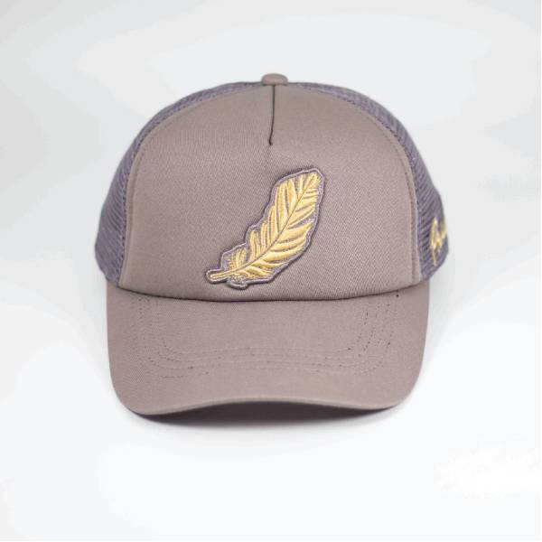 FEATHER CAP - GREY & GOLD - Image 3