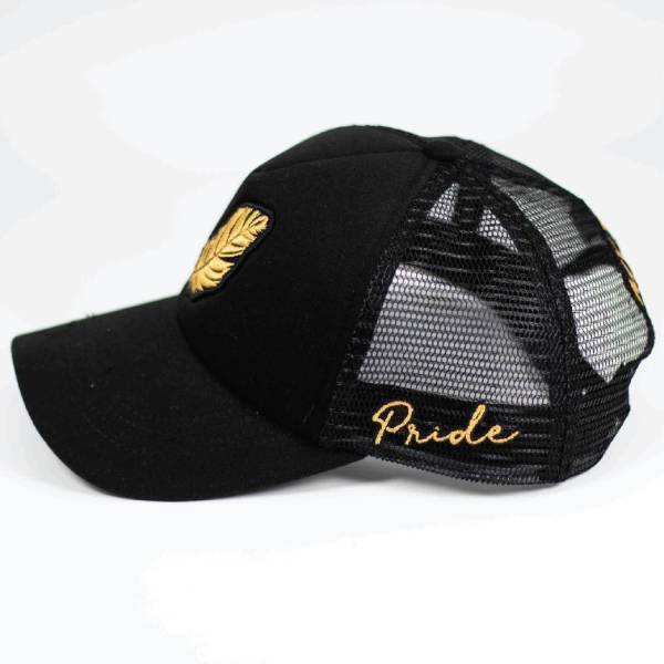 FEATHER BLACK AND GOLD CAP - Image 2