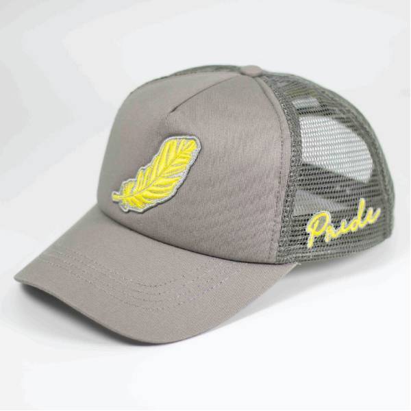 FEATHER GREY & YELLOW CAP