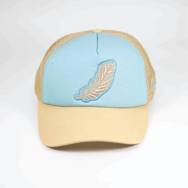 FEATHER SKY BLUE & BEIGE CAP - Image 3