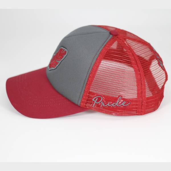 FEATHER RED AND GREY  CAP - Image 2