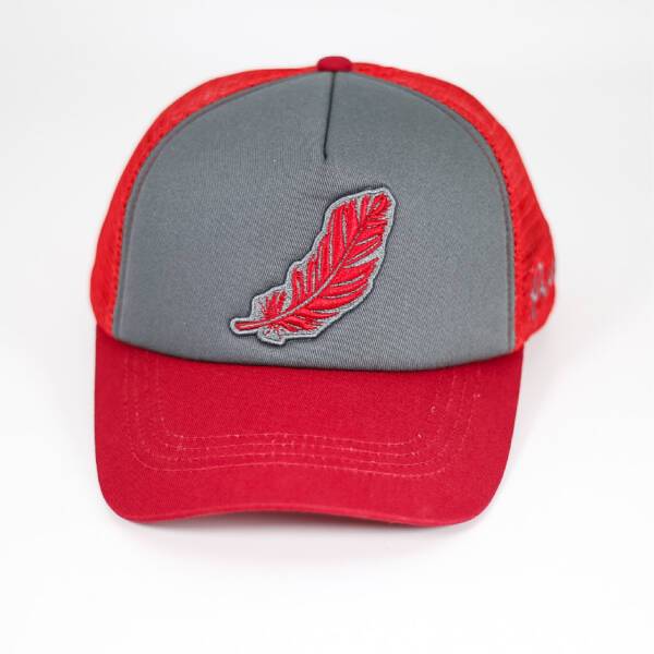 FEATHE GRAY & RED CAP - Image 2