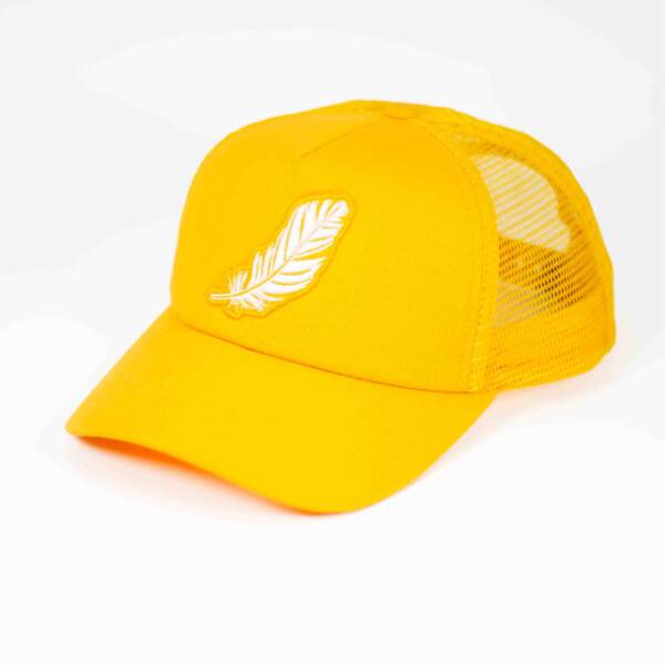 FEATHER YELLOW WHITE CAP