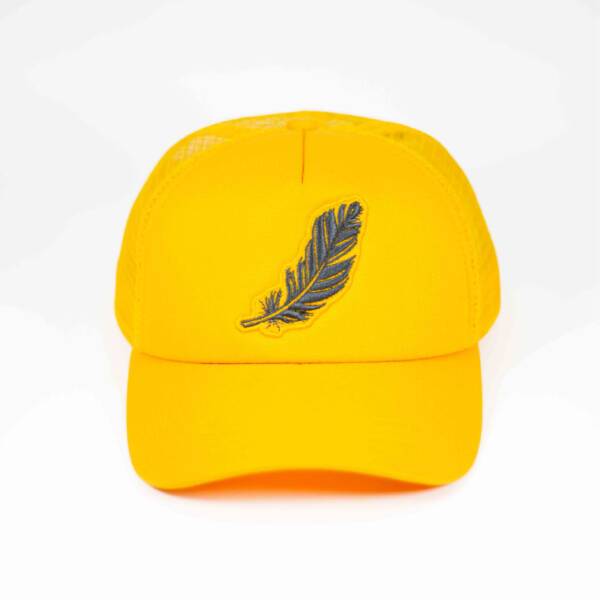 FEATHER YELLOW AND BLACK CAP - Image 2