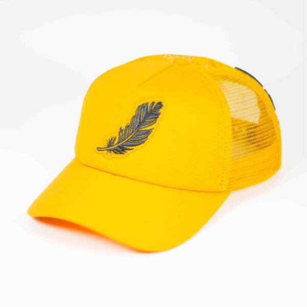 FEATHER YELLOW AND BLACK CAP
