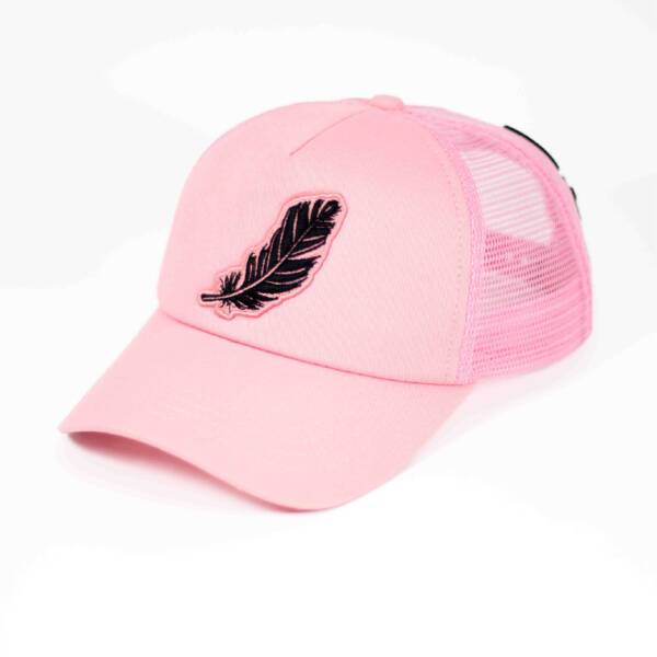 FEATHER PINK AND BLACK CAP