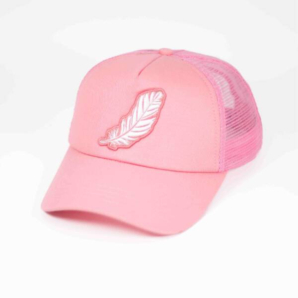 FEATHER PINK WHITE CAP