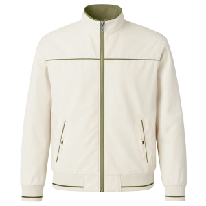 Blouson High Neck Beige & Green