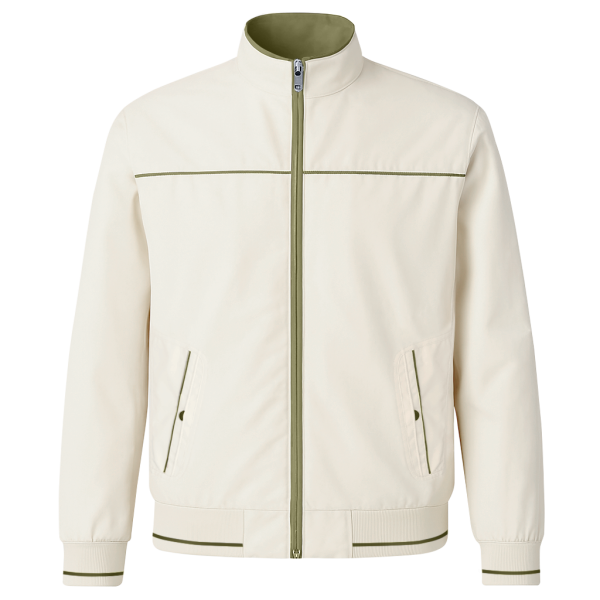 Blouson High Neck Green & Beige - Image 2