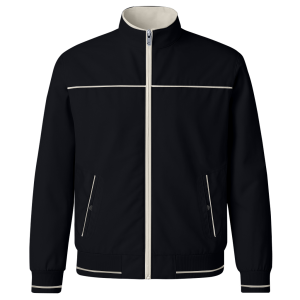 Blouson High Neck Black & Beige