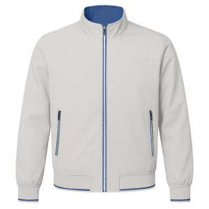 Blouson High Neck Gray & Blue