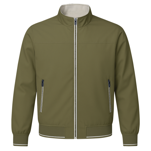 Blouson High Neck Green & Beige