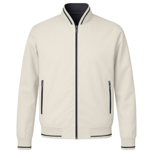 Blouson Less Neck Beige & Black