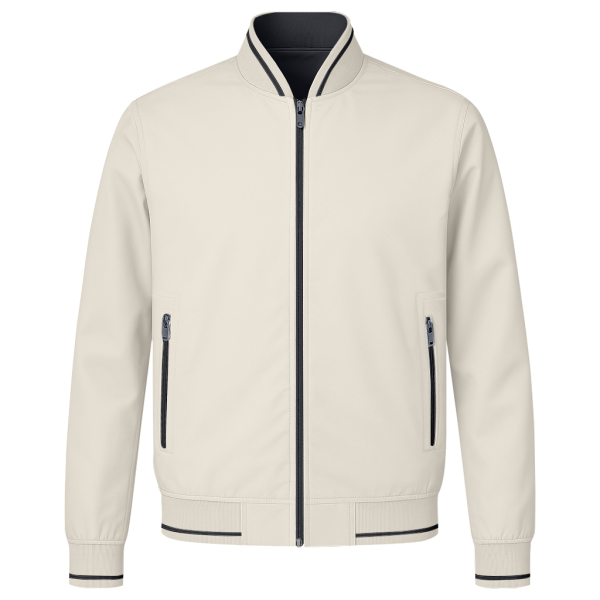 Blouson Less Neck Beige & Black