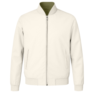 Blouson Less Neck Beige & Green