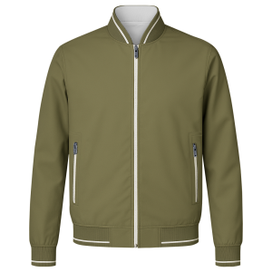 Blouson Less Neck Green & Beige
