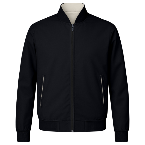 Blouson Less Neck Black & Beige
