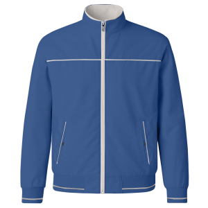 Blouson High Neck Blue & Gray