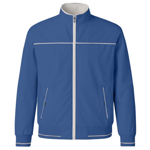 Blouson High Neck Blue & Gray